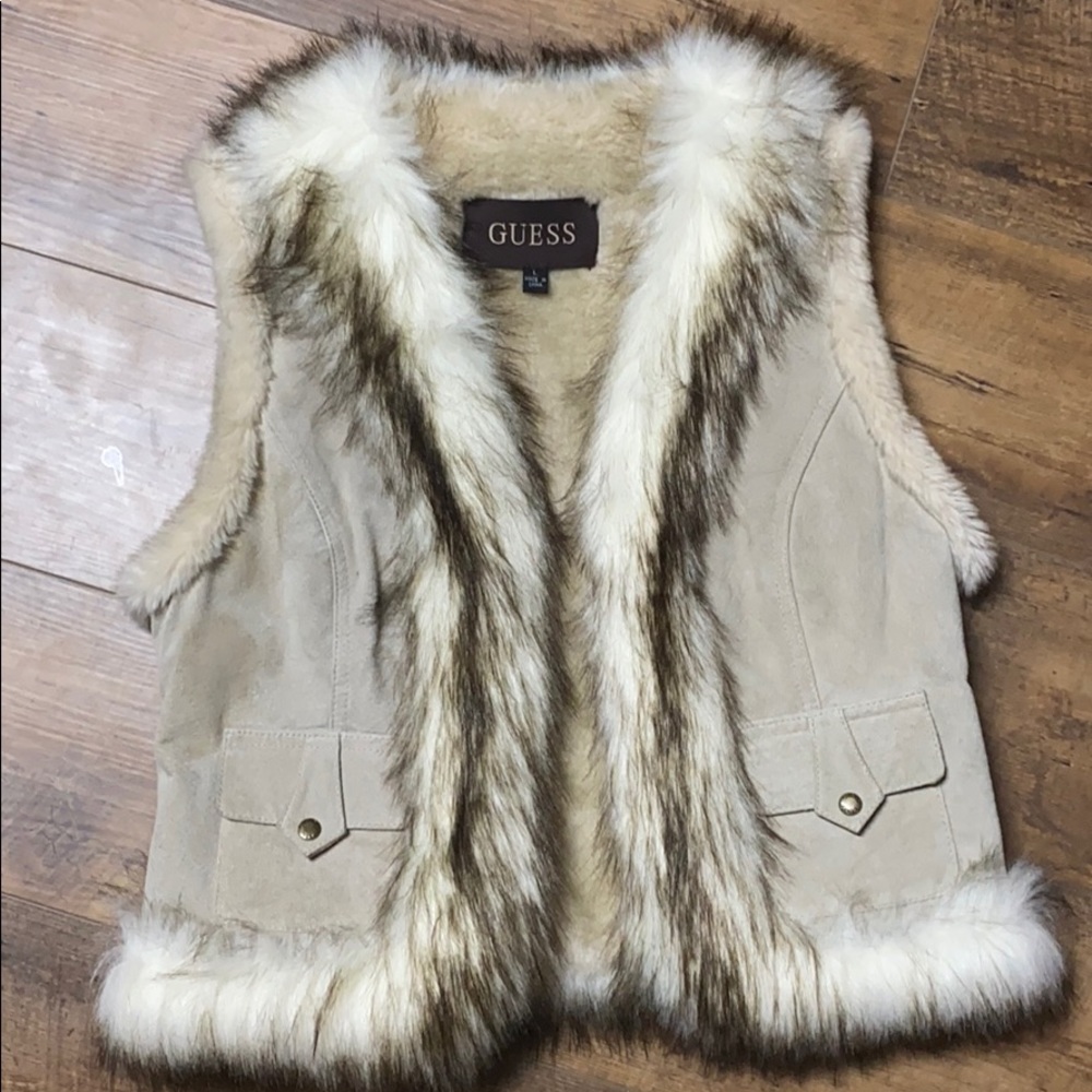 Guess Leather Fur vest
